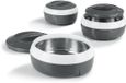 GOURMETmaxx Thermoskommen set van 3 – Dubbelwandig geïsoleerde warmhoud- en koelkommen met RVS inzet, vaatwasmachinebestendig, 550 ml, 800 ml en 1300 ml