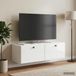 Maison Exclusive meuble TV mural 98 x 31 x 30 cm blanc laqué brillant