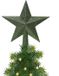 Decoris Kerstboom piek - Ster vorm - Donkergroen - Glitter - 19 cm - Kunststof