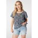 MS Mode Gebloemde Blousetop Plus Size - Blauw