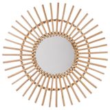 Atmosphera Sphera SUN Wandspiegel - Ø 58 cm - Gevlochten Frame - Bruin