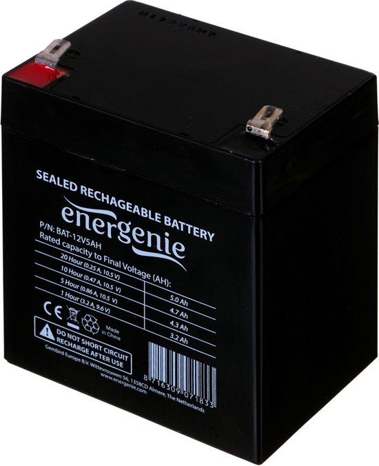 Gembird BAT-12V5AH - Batterij 12V, 5AH