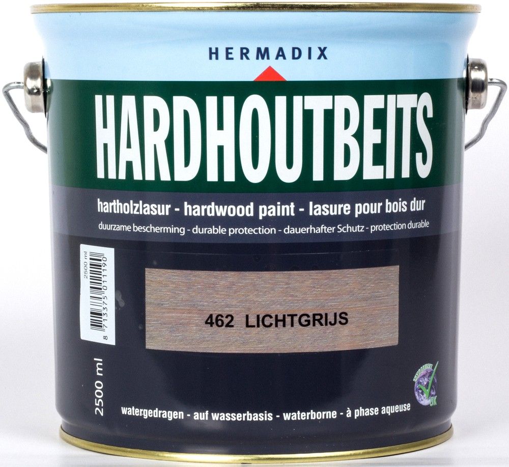 Hermadix Hardhout Beits - 2.5 liter - Lichtgrijs - 8713375011190