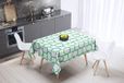 Bonamaison Tafelkleed, Anti-Mold, Sneldrogend, Waterdicht, 100% Polyester Tafellaken, Petroleum Groen, Wit, 140 x 140 Cm