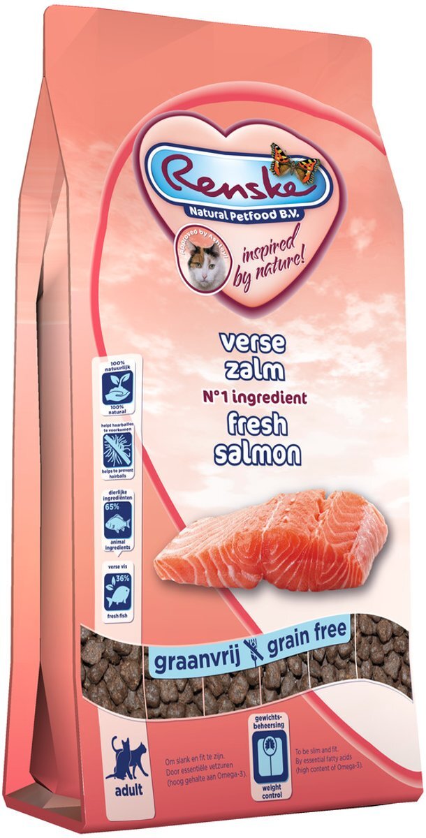 RENSKE Super Premium Verse Zalm - Graanvrij - Kat - Droogvoer - 1 x 400 gr