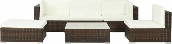 vidaXL Loungeset poly rattan bruin 17-delig