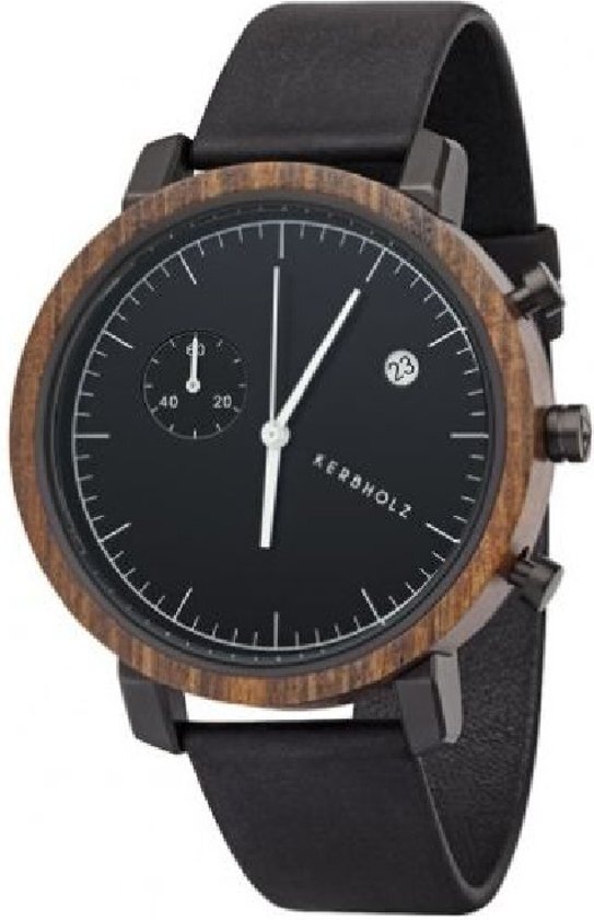 Kerbholz Franz - Sandalwood Midnight Black horloge heren - zwart - hout