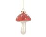 Decoris boule de noël - Champignon 11cm en verre, couleur rouge 1 pièce