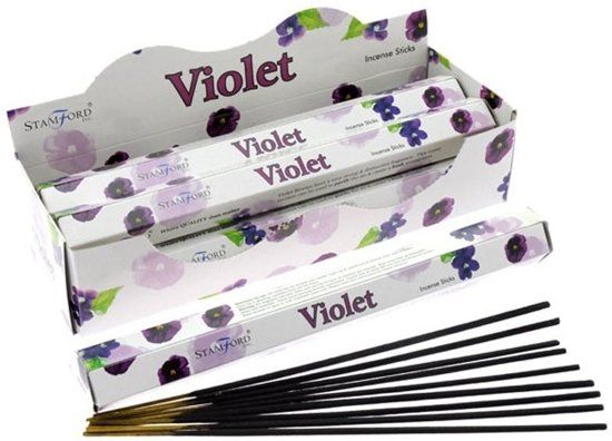 Wierook stokjes viooltjes 20 stuks - van Merkloos