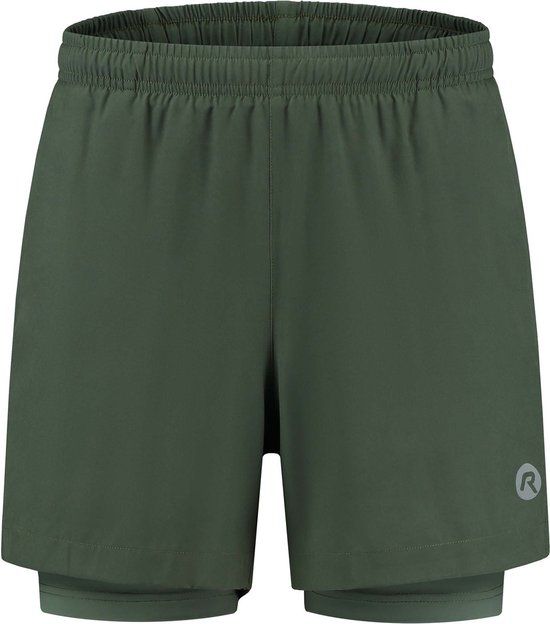 Rogelli Essential 2-in-1 Hardloopshort Heren - Groen - Maat S