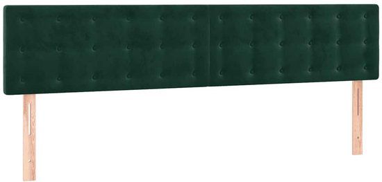 VidaXL Hoofdeind & Voeteind Donkergroen Polyester/Hout 2000 mm x 50 mm x 780-880 mm