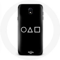 Maniacase Hoesje voor Samsung Galaxy S4 Inktvis Game logo symbolen cirkel vierkant driehoek Zwarte achtergrond