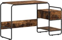 vidaXL Bureau met opslag Gerookt eiken 131,5 x 50 x 75,5 cm