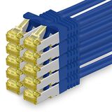 1aTTack.de CAT 7 LAN-kabel 5m 10Gbps Netwerkkabel S/FTP (10 stuks Blauw)