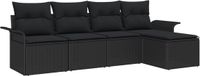 vidaXL Buitensofa 5-zits Zwart Polyrattan