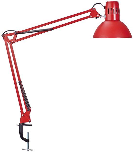 MAULstudy Bureaulamp - Tafelklem - Rood - E27 - Zonder Lichtbron
