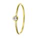 Lucardi Dames ring met witte zirkonia steen - Ring - Cadeau - 14 Karaat Goud - Geelgoud