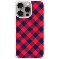 Apple Bedrukt siliconen hoesje compatibel met iPhone 15 Pro Tartan Rouge