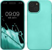 kwmobile telefoonhoesje geschikt voor Apple iPhone 15 - Back Cover - Metallic Turquoise