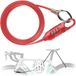 SnelShoppen Câble de vélo 1,5 m - Protection antivol - Code à 3 chiffres - Antivol de vélo durable pour vélo, VTT, scooter - Noir/Rouge