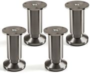 Sotech 4 stuks meubelpoot Alpha, RVS-look geborsteld, belastbaar tot 250 kg, hoogte: 100 mm, verstelbaar