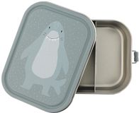 Trixie Brooddoos groot - Mr. Shark - RVS Lunchbox voor kinderen - 2 vakken - Blauw