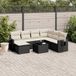 Maison Exclusive - Ensemble de jardin, 8 pièces, avec coussins, noir, en polyrotin