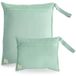 Mushie sac imperméable - lot de 2 sacs de voyage (grand + petit), polyester avec bouton-pression pour suspendre, idéal pour les couches, les vêtements et les affaires mouillées en déplacement, dès 0m+ (Roman Green)