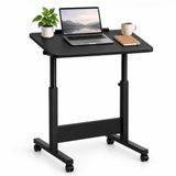 Merkloos Relaxdays Laptoptafel - Hoogte Verstelbaar - 67-90 cm - Op Wielen - Zwart