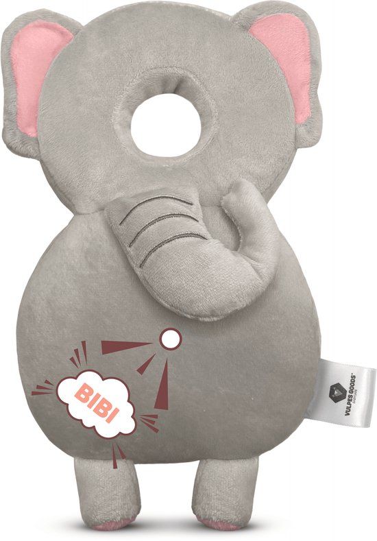 Vulpes Goods® BabyCare - Baby Hoofdbeschermer - Baby Valkussen - Baby Veiligheidskussen - Valrugzak - 3D Ademend - Veilig leren lopen - Olifant