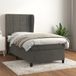 Maison Exclusive - Lit boxspring avec matelas, gris foncé, 100x200 cm, velours