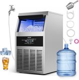 VEVOR Commercial Ice Maker Machine, 68 kg/24h met 14 kg Opslagcapaciteit, Ingebouwd/Losstaand/Onder Kast, Staalvrij Ijsmachine met Led Display & Zelfreinigend, voor Home Bar Restaurant