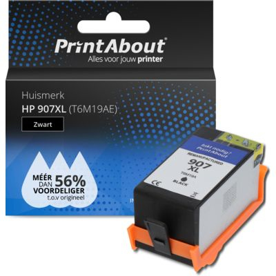 PrintAbout Huismerk HP 907XL (T6M19AE) Inktcartridge Zwart Hoge capaciteit