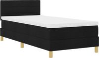 vidaXL Boxspring bed met matras en hoofdeinde Zwart 100 x 200 cm Stof