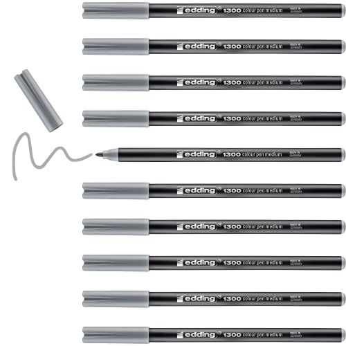 Edding 1300 Medium Bullet Journal Marker - Silver Grey - 5 Pack