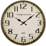 Ostaria Wandklok/muur klok - Vintage - Dia 30 cm - Metaal - Bruin/Zwart