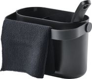 Zone Denmark Circular Afwasset met afwasborstel, vaatdoek en keukenorganizer 22 x 12,5 x 14,8 cm Black