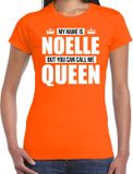 Bellatio Decorations Shoppartners Bv Naam cadeau t-shirt - my name is Noelle - but you can call me Queen - oranje - dames - koningsdag - verjaardag - sport XL