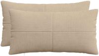 vidaXL - Kussensloop - 2 stuks - ALMELO - Taupe - 40 x 80 cm - corduroy
