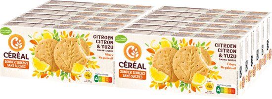 Céréal Koekjes Citroen & Yuzu - 12 x 132 gr - Voordeelverpakking