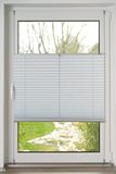 K-home Klemmfix geplooide verduistering, wit/zilveren achterkant, 115 x 130 cm