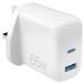 PURO MiniPro 65W chargeur mural avec USB-C et USB-A – Technologie GaN (Royaume-Uni)