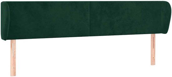 VidaXL Hoofdeind & Voeteind Donkergroen 163x23x78/88 cm Polyester/Hout