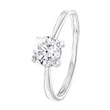 Lucardi Dames Ring bezet met zirkonia van Swarovski - Ring - Cadeau - Echt Zilver - Zilverkleurig