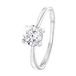 Lucardi Dames Ring bezet met zirkonia van Swarovski - Ring - Cadeau - Echt Zilver - Zilverkleurig