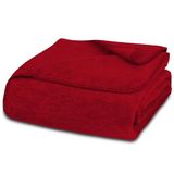 Glart Deken Uni Bordeaux 130 x 170 cm wollen deken zacht warm extra pluizige knuffeldeken