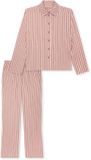 SCHIESSER Geweven Pyjama Dames Lange Mouw Gestreept Terracotta 82% Katoen