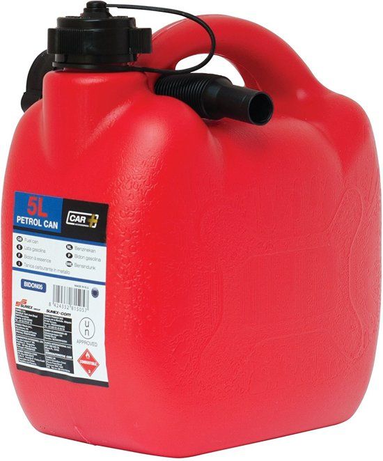 Car Plus Jerrycan Met Flexibele Vulslang 5 Liter Kunststof Rood