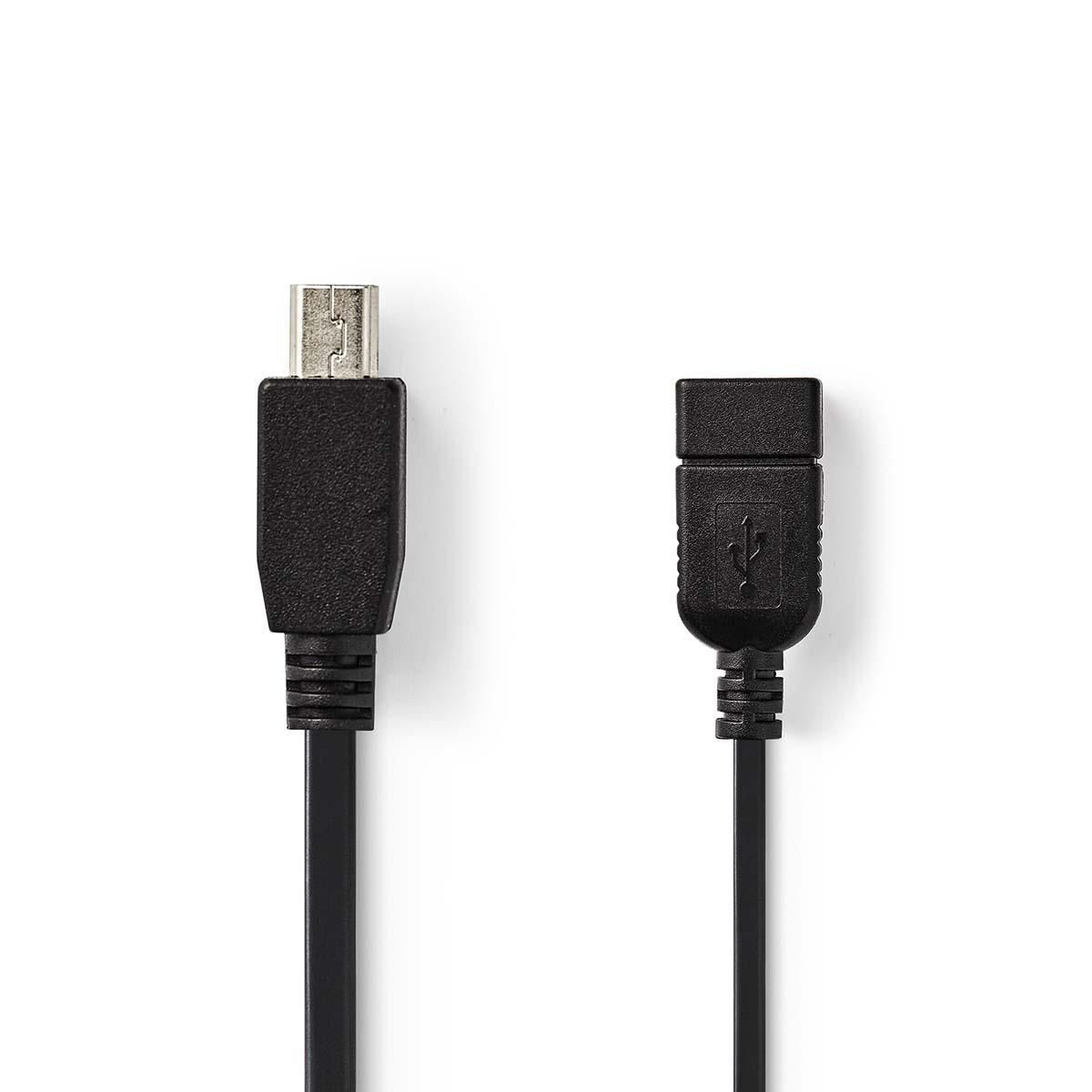 Nedis CCGP60315BK02 - USB-kabel - 0,2 m - Zwart