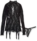 Bloemenlijfje, Leg Avenue Europe Lace Garter Top and G-String Black Set